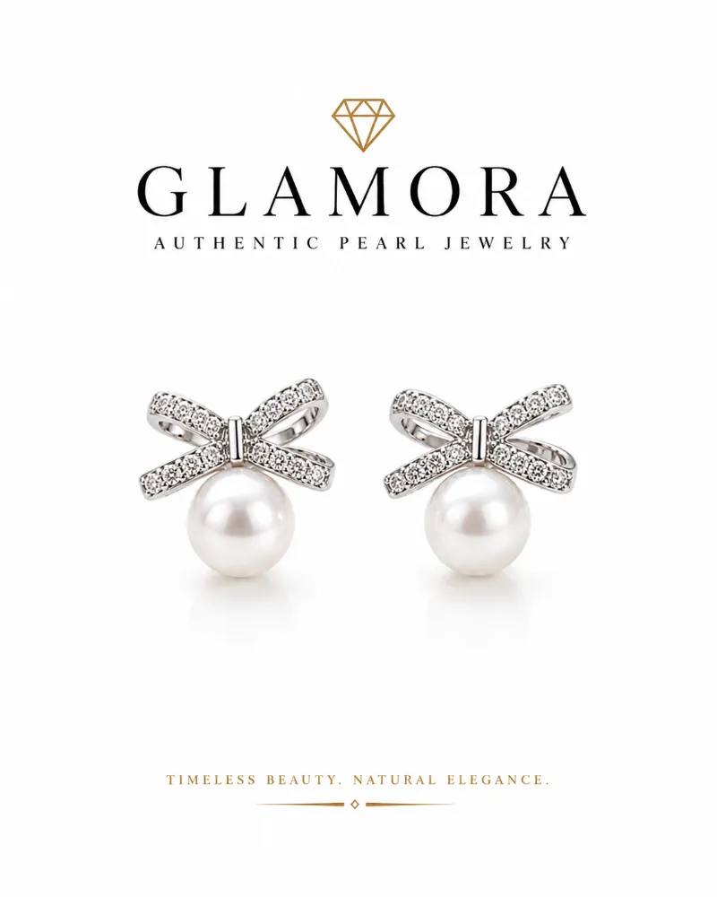 E18 ต่างหูไข่มุกแท้ รุ่น The Serenade Pearl Earrings ไข่มุกขนาด7-8มม. ตัวเรือนเงินแท้ S925