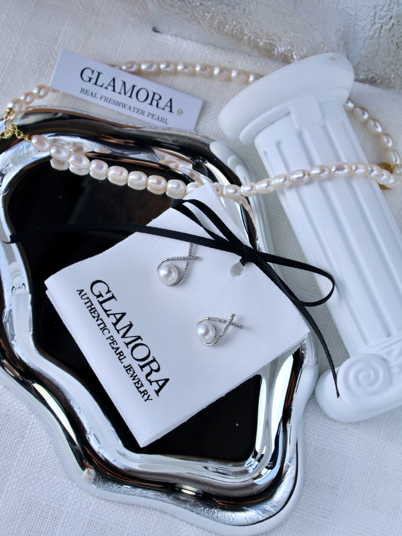 Crystal Embrace Pearl Earrings image 14