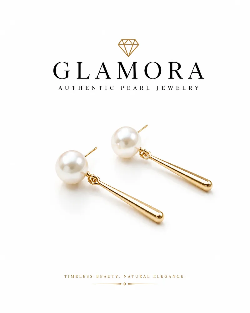 E19 GLAMORA Aurelia Pearl Drop Earrings