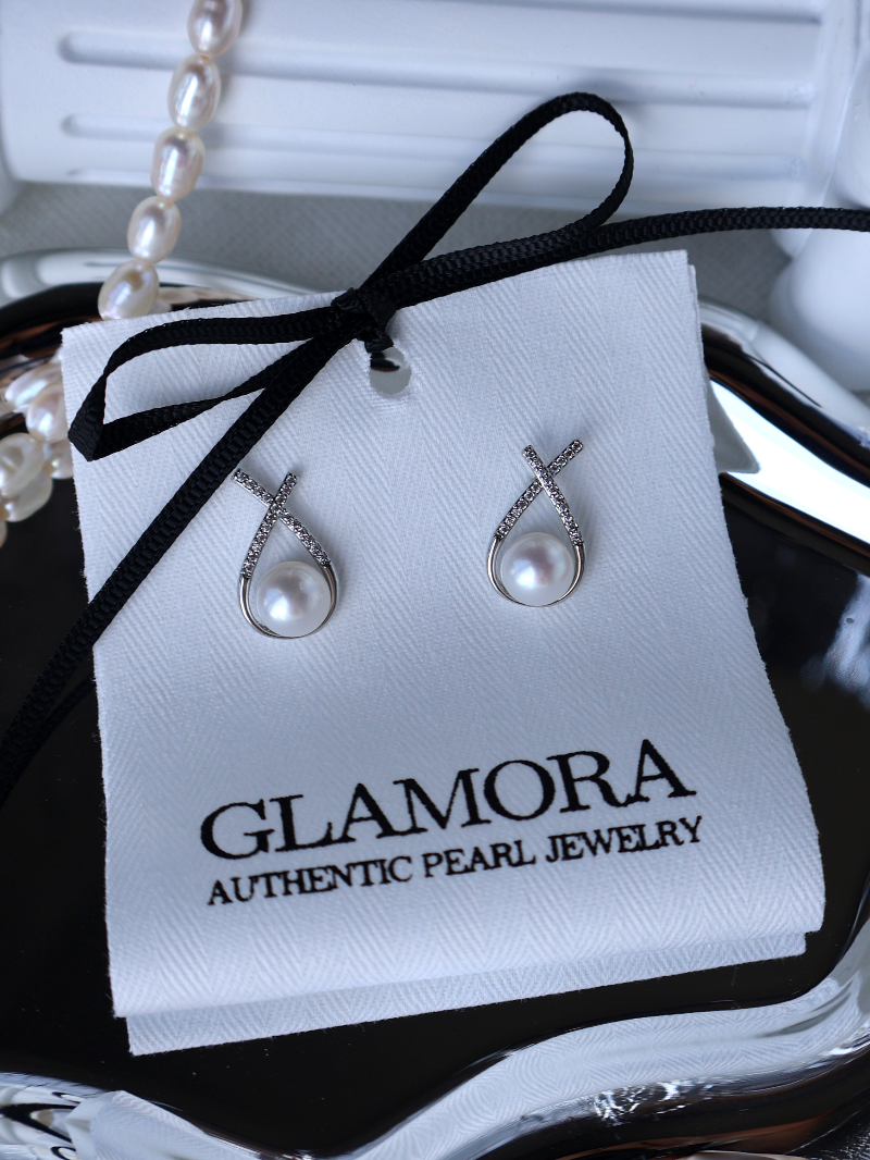 Crystal Embrace Pearl Earrings image 13