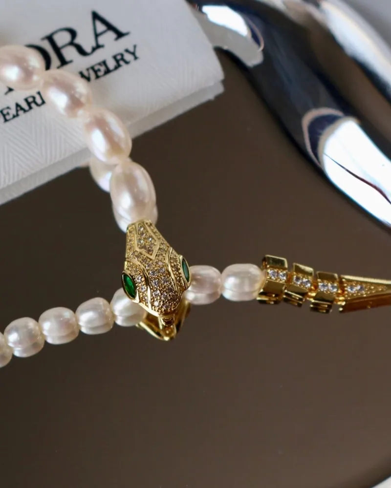 N04 สร้อยคอไข่มุกน้ำจืดแท้ ตัวเรือนสีทอง รุ่นThe Cleo Series ยาว48cm ไข่มุกขนาด4-8mm image 3