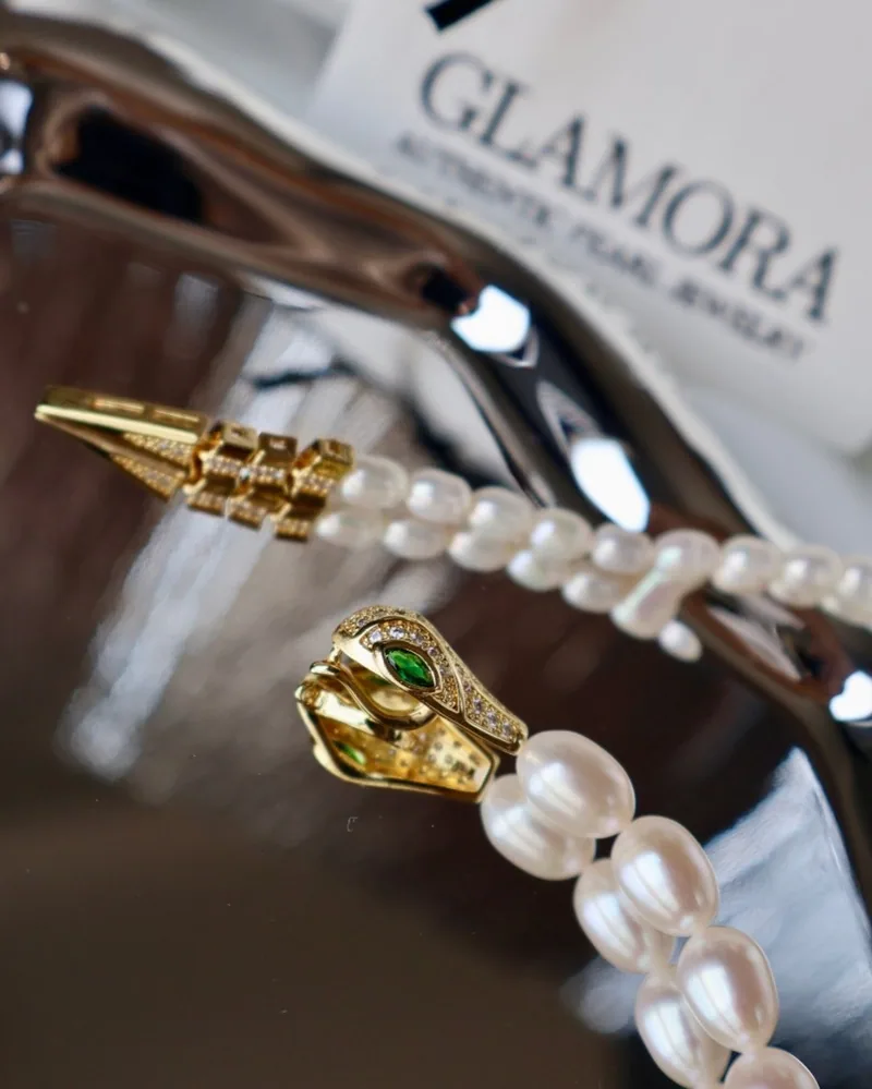 N04 สร้อยคอไข่มุกน้ำจืดแท้ ตัวเรือนสีทอง รุ่นThe Cleo Series ยาว48cm ไข่มุกขนาด4-8mm image 4