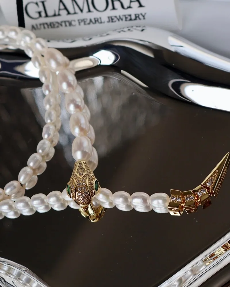 N04 สร้อยคอไข่มุกน้ำจืดแท้ ตัวเรือนสีทอง รุ่นThe Cleo Series ยาว48cm ไข่มุกขนาด4-8mm image 6