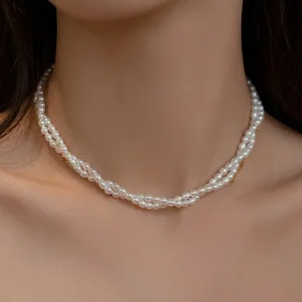 N05 สร้อยคอไข่มุกแท้ รุ่น Amara Doux 2 เลเยอร์ (Double Strand) ไข่มุกขนาด3-4mm คลาสสิก หรูหรา image 4
