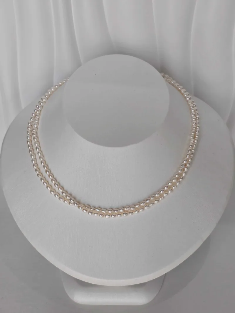 N05 สร้อยคอไข่มุกแท้ รุ่น Amara Doux 2 เลเยอร์ (Double Strand) ไข่มุกขนาด3-4mm คลาสสิก หรูหรา image 5