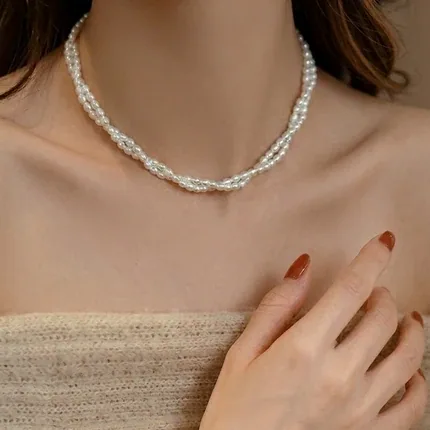 N05 สร้อยคอไข่มุกแท้ รุ่น Amara Doux 2 เลเยอร์ (Double Strand) ไข่มุกขนาด3-4mm คลาสสิก หรูหรา image 6