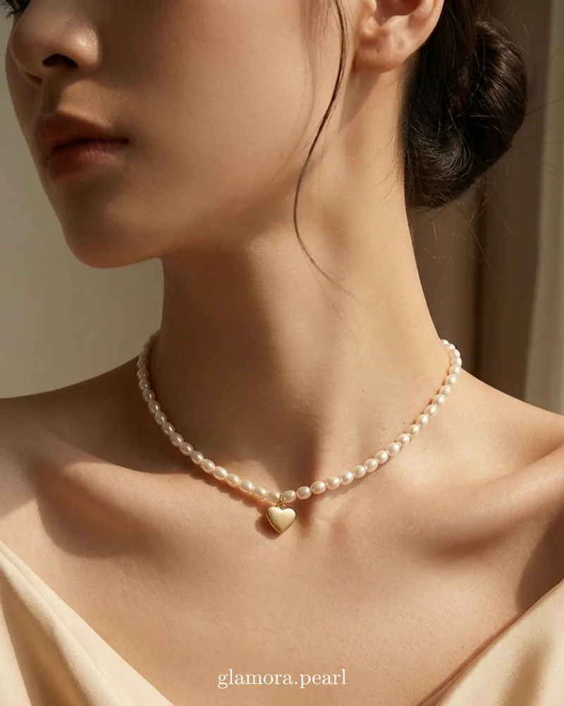 N06 สร้อยคอไข่มุกแท้ รุ่น Chérie Pearl | Freshwater Pearl ตัวเรือนเงินแท้S925 ชุปทอง 18k — alternate view