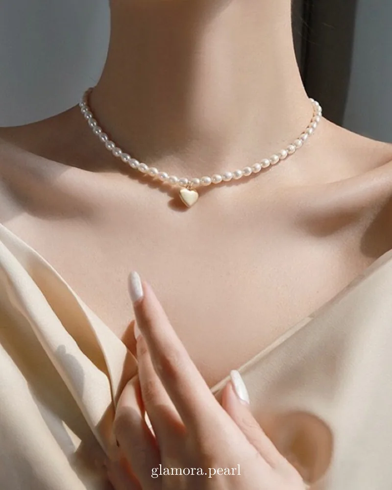 N06 สร้อยคอไข่มุกแท้ รุ่น Chérie Pearl | Freshwater Pearl ตัวเรือนเงินแท้S925 ชุปทอง 18k image 8